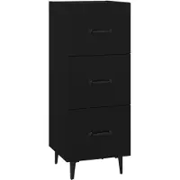 Syfax Sideboard Schwarz 34,5x34x90 cm Holzwerkstoff