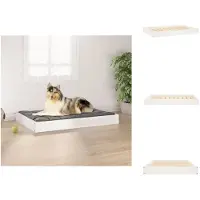 vidaXL Hundebett Weiß 91,5x64x9 cm Massivholz Kiefer - Hundebetten