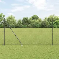 Syfax Zaunpfosten Grau 10 x 1,6 m (40 x 40 mm Maschen) Stahl und PVC