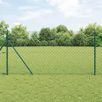 Syfax Zaunpfosten Grün 10 x 1 m (60 x 60 mm Maschen) Stahl und PVC