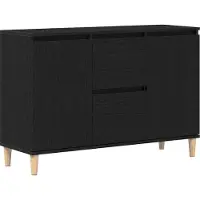 Syfax Sideboard mit Schubladen Schwarz 102 x 35 x 60 cm Holzwerkstoff