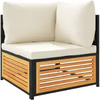 Syfax Garten-Ecksofa mit Kissen Massivholz Akazie