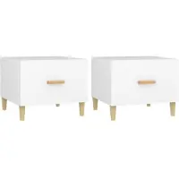 Syfax Couchtische 2 Stk. Weiß 50x50x40 cm Holzwerkstoff