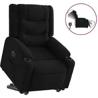 Syfax Relaxsessel mit Aufstehhilfe Elektrisch Schwarz Stoff