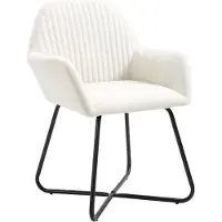 Syfax Esszimmerstühle 2 Stk. Creme Stoff