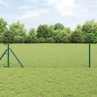 Syfax Zaunpfosten Grün 10 x 0,8 m (40 x 40 mm Gitter) Stahl und PVC