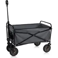 Camp Active Bollerwagen Faltbar - 70 kg - Strandwagen mit Belastbarkeit für Camping - Schwarz