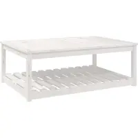 Syfax Gartentisch Weiß 121x82,5x45 cm Massivholz Kiefer
