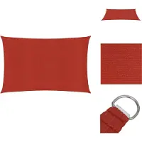 vidaXL Sonnensegel 160 g/m² Rot 2x5 m HDPE - Sonnenschirme & Sonnenschutze