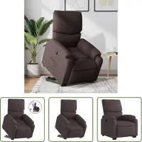 The Living Store Relaxsessel mit Aufstehhilfe Dunkelbraun Stoff