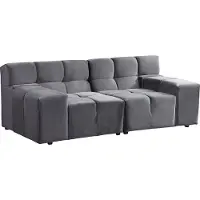 HOME DELUXE Modulares Sofa ORLENA - S Anthrazit |Ecksofa, Samtstoff, Samtsofa, Modulsofa