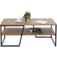 Mendler Couchtisch HWC-A27, Wohnzimmertisch Beistelltisch Sofatisch, Ablage Metall 3D-Struktur 46x110x60cm,