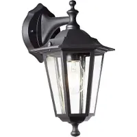 Brilliant Außenwandleuchte Carleen, hängend, schwarz, Metall, Glas