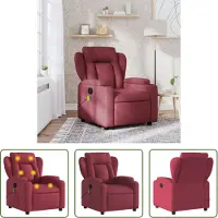 The Living Store Massagesessel Weinrot Stoff