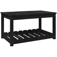 Syfax Gartentisch Schwarz 82,5x50,5x45 cm Massivholz Kiefer