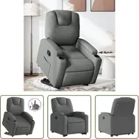 The Living Store Relaxsessel mit Aufstehhilfe Dunkelgrau Stoff
