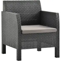 Syfax Gartenstuhl mit Kissen Anthrazit 63x65x76 cm PP Rattan