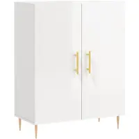 Syfax Sideboard Hochglanz-Weiß 69,5x34x90 cm Holzwerkstoff