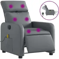 Syfax Massagesessel Elektrisch Grau Kunstleder