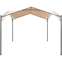 Syfax Pavillon Partyzelt Überdachung 4x4 m Stahl Beige
