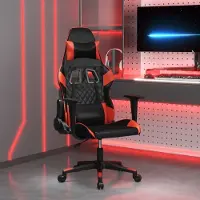 The Living Store Gaming-Stuhl mit Massagefunktion Schwarz und Rot Kunstleder