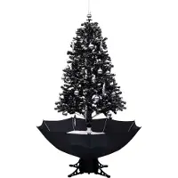 Syfax Schneiender Weihnachtsbaum mit Schirmfuß Schwarz 170 cm PVC