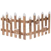 Spetebo Gartenzaun mit Lichterkette - 100 x 40 cm - Weihnachten Deko Zaun mit 30 LED in warmweiß beleuchtet Batterie betrieben