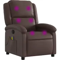 Syfax Massagesessel Braun Kunstleder
