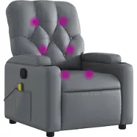 Sonstiges Massagesessel Grau Kunstleder 74 x 86,5 x 93,5 cm (B x T x H) mit Vibrationsfunktion