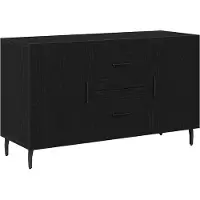 Syfax Sideboard Schwarz Eichen-Optik 100 x 36 x 60 cm Holzwerkstoff