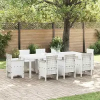 Syfax Gartentisch Weiß 250 x 100 x 73 cm Poly-Rattan