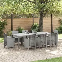 Syfax Wetterfester Gartentisch Hellgrau 250 x 100 x 73 cm Poly-Rattan