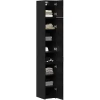 Syfax Lagerschrank mit Regalen Schwarz Eichen-Optik Holzwerkstoff