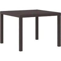 Syfax Gartentisch Braun 100 x 100 x 73 cm Poly-Rattan