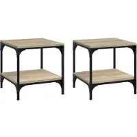 Syfax Beistelltische 2 Stk. Sonoma-Eiche 40x40x40 cm Holzwerkstoff