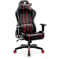 Diablo Chairs X-One 2.0 Gaming Stuhl Bürostuhl Schreibtischstuhl Verstellbare Armlehnen Ergonomisches Design Nacken/-Lendenkissen Farbe: Rot, Größe King