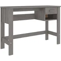 Syfax Schreibtisch HAMAR Hellgrau 110x40x75 cm Massivholz Kiefer