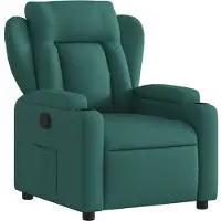 Syfax Dunkelgrüner Stoff Relaxsessel mit manueller Liegefunktion, Getränkehalter und Seitentasche, 77x94,5x100 cm