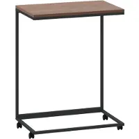 Syfax Beistelltisch mit Rollen Schwarz 55x35x70 cm Holzwerkstoff