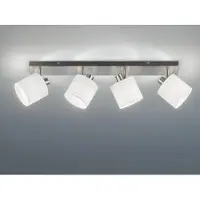 Meine Wunschleuchte Deckenstrahler 4-flammig Silber, Stoffschirme Weiß inkl. E14 LED, Breite 70cm