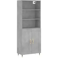 Syfax Highboard Betongrau 69,5x34x180 cm Holzwerkstoff
