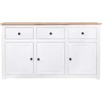 Syfax Sideboard Weiß 135x40x80 cm Kiefernholz Panama