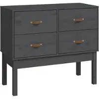 Syfax Konsolenschrank Grau 90x40x78 cm Massivholz Kiefer