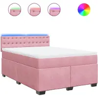 Syfax Boxspringbett mit Matratze Rosa 140x200 cm Samt