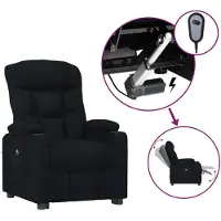 Syfax Relaxsessel Elektrisch Schwarz Stoff