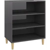 Syfax Sideboard Hochglanz-Grau 57x35x70 cm Holzwerkstoff