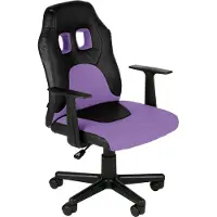 CLP Schreibtischstuhl ergonomisch Kinder und Jugendliche Fun, Drehstuhl höhenverstellbar mit Kunstlederbezug, Armlehnen abnehmbar, Farbe: schwarz/lila