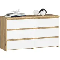 Akord Kommode CL100 6 Schubladen Eiche Artisan Weiß Moderne Aufbewahrung