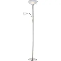 Globo Deckenfluter Blade mit Leselicht, nickel matt