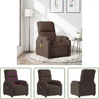 The Living Store Massagesessel Braun Mikrofasergewebe